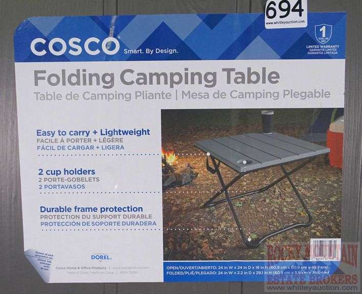 New Cosco 24" square, Folding Lightweight Camping Table. Rocky