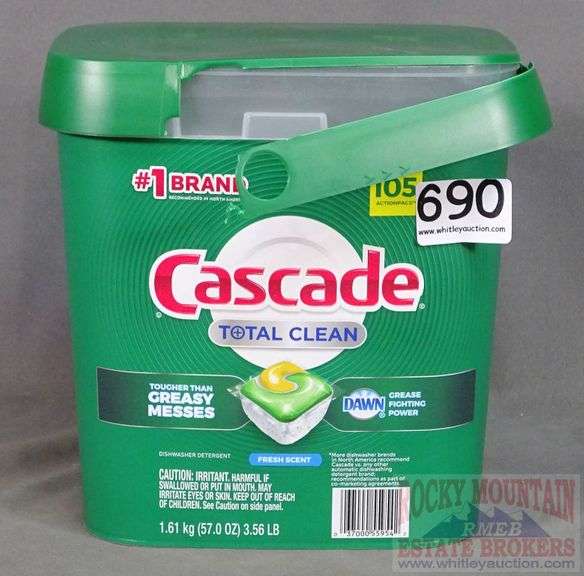 New 105 count Cascade Total Clean dishwashing pods. Rocky Mountain