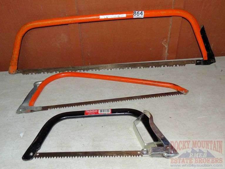 2 Sandvik & 1 Nicholson bow saws. Largest is 30". All for one money