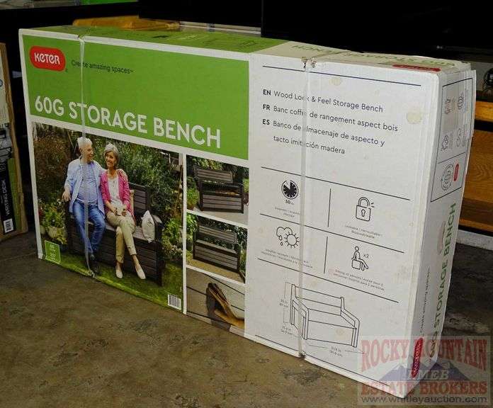 Brand new Keter "Hudson" 60 gallon weather resistant storage bench