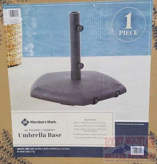 New Member's Mark 60 pound cement umbrella base with wheels to make