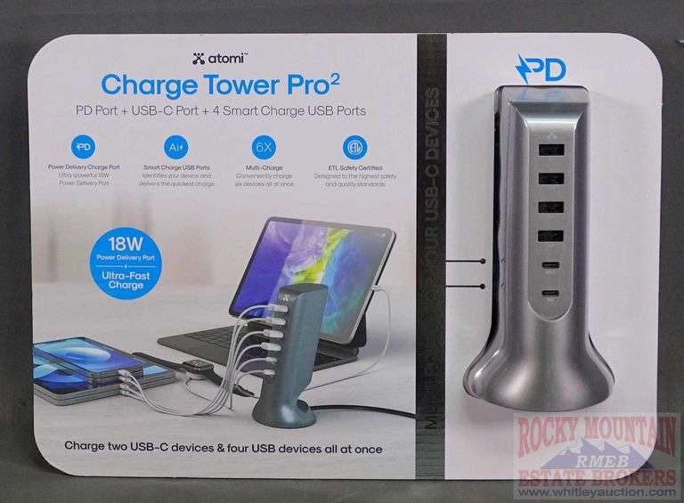 Brand new Atomi MultiPort, UltraFast, Tower Pro2 Charger. Charge two