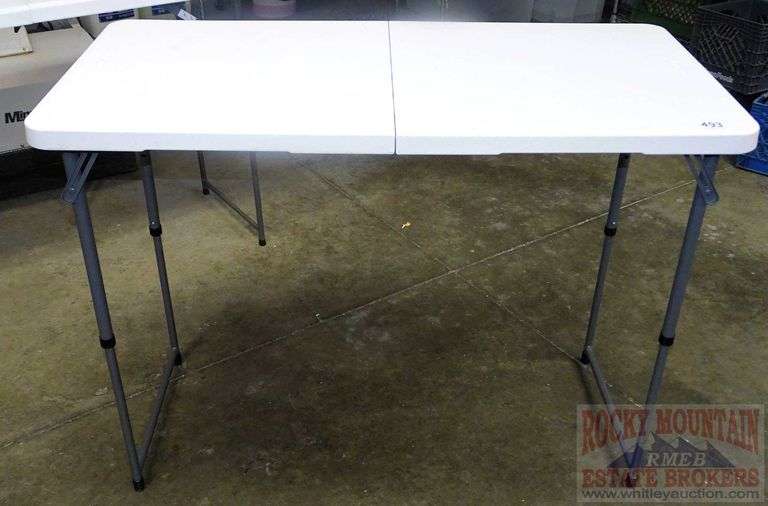 Lifetime 4' FoldInHalf, Folding Table with Adjustable Legs. Rocky