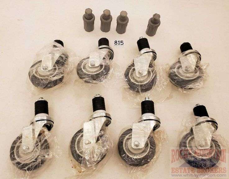 8 New Heavy Duty Casters. All for one money. Rocky Mountain Estate Brokers Inc.