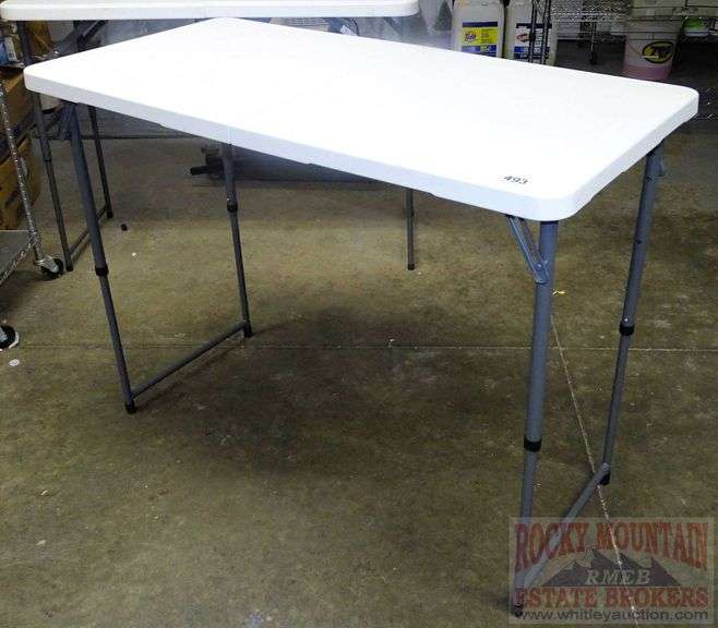 Lifetime 4' FoldInHalf, Folding Table with Adjustable Legs. Rocky