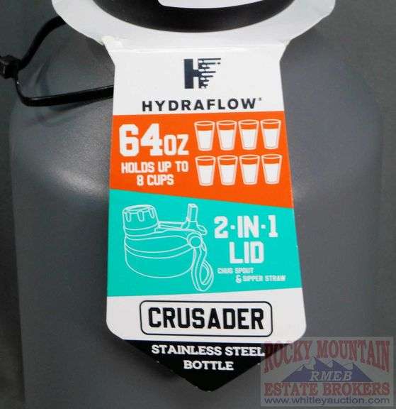 New Hydraflow 64 oz Double Wall Stainless Steel "Growler" Bottle. The