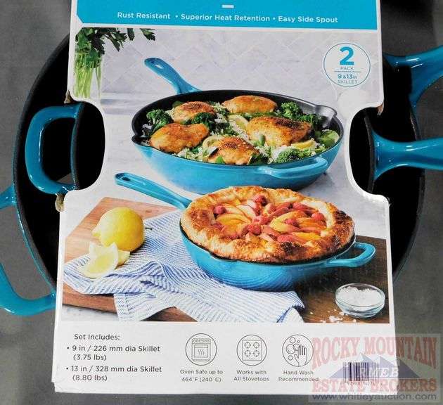 New Member's Mark 2 Piece Enamel over Cast Iron Skillet Set. - Rocky ...