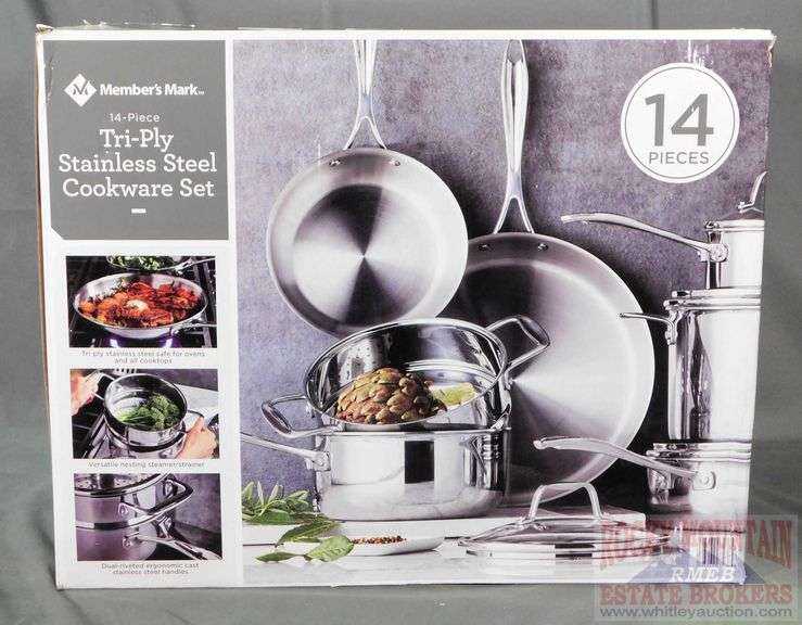 New Member's Mark 14Piece TriPly Stainless Steel Cookware Set
