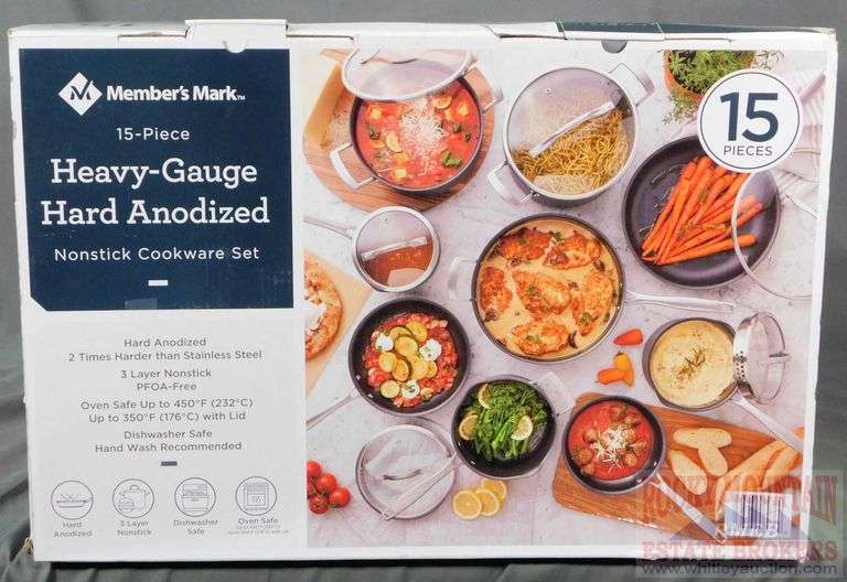 New Member's Mark 15Piece HeavyGauge Hard Anodized Nonstick Cookware