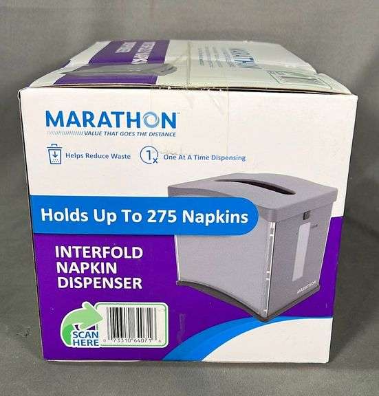 Brand New Box with 2 Marathon Interfold Napkin Dispensers. The refill