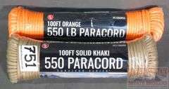 2 New 100' bundles of Survivor Series 7-Strand Paracord with 550 Pound Breaking Point.  2 times the money.  Total price is quantity times bid price.