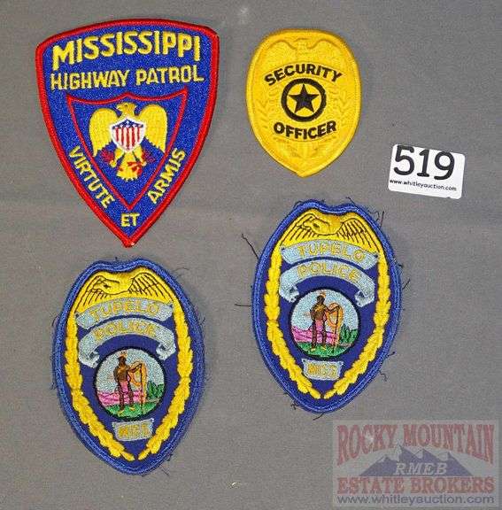 Mississippi Highway Patrol, Tupelo Police & Security Officer Patches