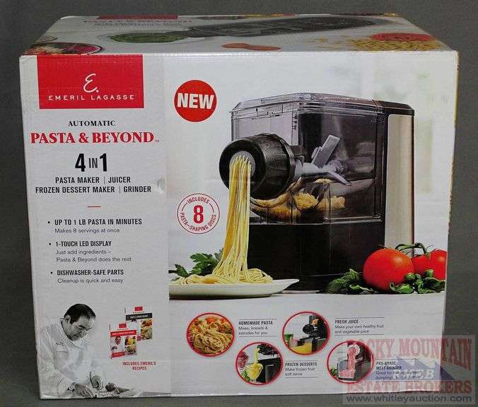 New Emeril Lagasse 4In1 Automatic "Pasta & Beyond" Pasta Maker, Juicer, Frozen Dessert Maker