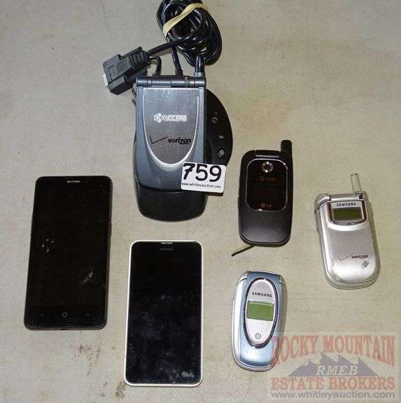 Lots of Assorted Cell phones. Many of Them have Chargers. All for one