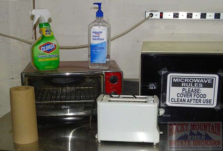 2 Microwave Ovens, Oster Toaster Oven, PopUp Toaster & Cleaning