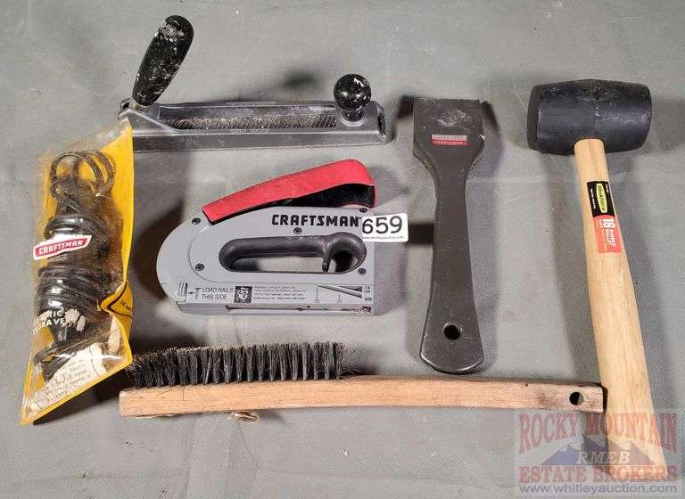 Craftsman Electric Engraver, Rubber Mallet, Craftsman Staple Gun, Rasp