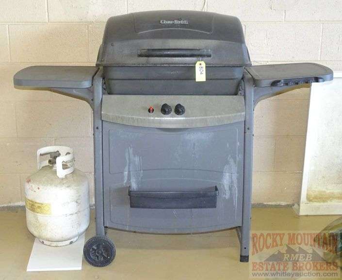 CharBroil Propane Grill with Propane Bottle OPD Valve. Rocky