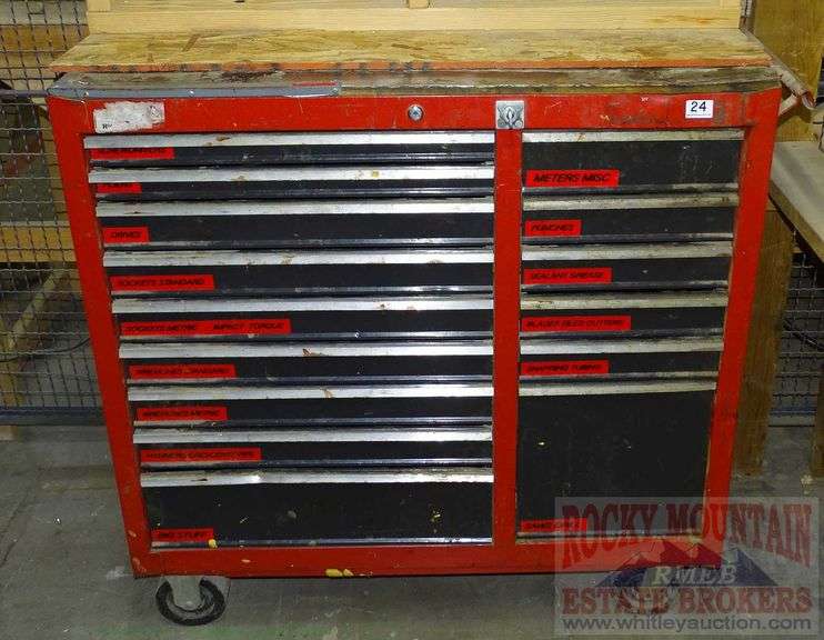 Large Red RollAround Tool Box with ShopBuilt Wooden Wire Reel