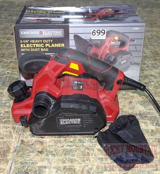 Chicago Electric 31/4" Heavy Duty Electric Planer W/ Dust Bag. Rocky