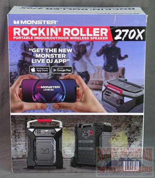 Monster 270X Rockin' Roller 200 watt Portable Speaker. This has up to