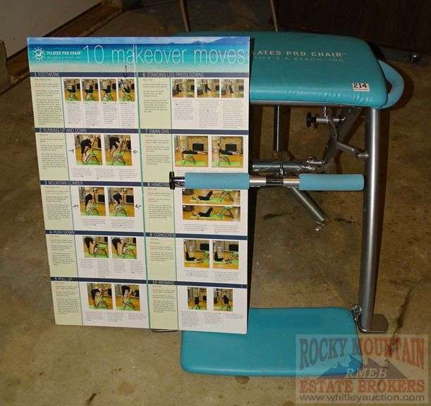 Pilates Pro Exercise Chair W/ Exercise Poster. This folds down for easy