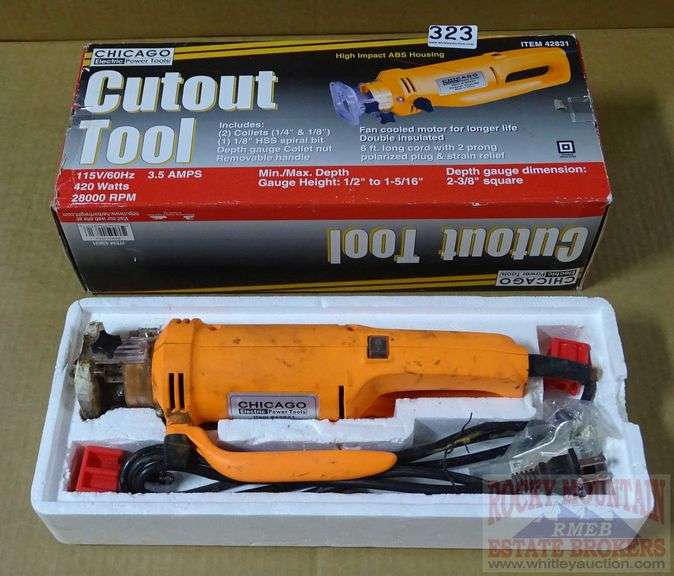 Chicago Electric Cut Out Tool w/ Original Box. Rocky Mountain Estate Brokers Inc.