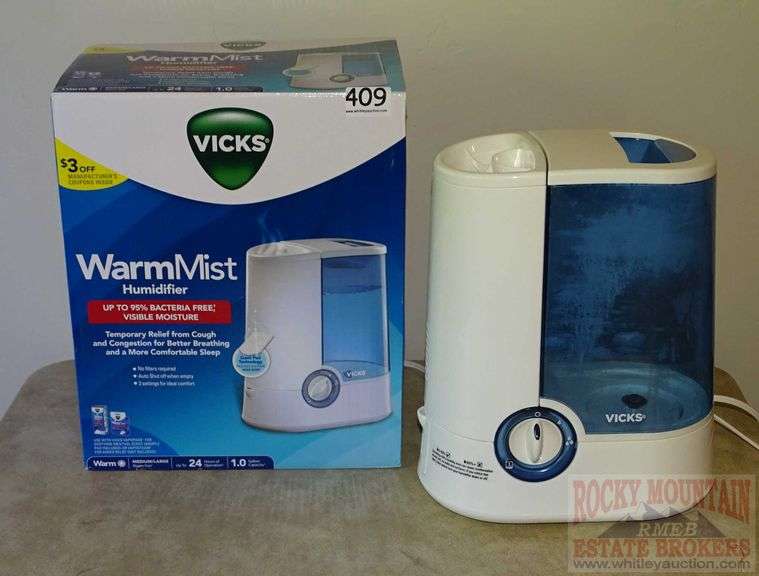Vicks Warm Mist Humidifier In Original Box. Rocky Mountain Estate