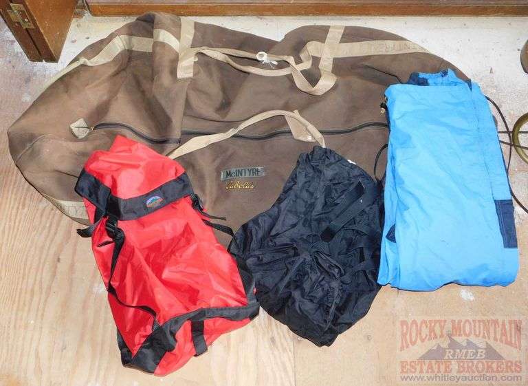 Extra Large Cabela's Duffle Bag, 2 Compression Bags & Trek Pants, Size L. Duffel Bag is Approx