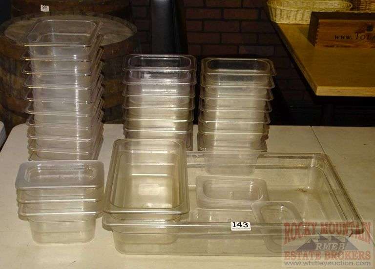 Asst. Clear Plastic Commercial Grade Food Storage Containers W/ Some
