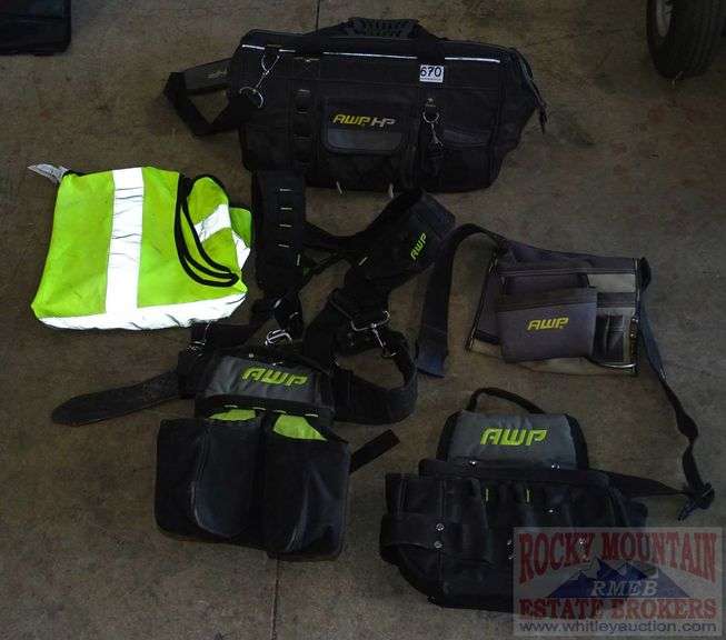 Nice AWP Tool Bag, Tool Belt W/ Suspenders, Tool Pouches & More. This
