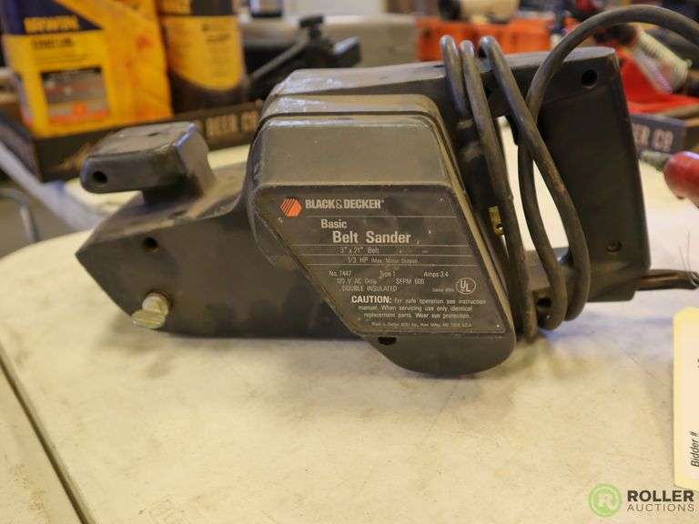 Black & Decker 7447 Belt Sander and Pneumatic Disc Sander Roller Auctions