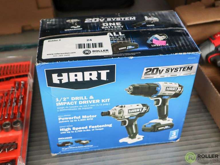 Hart HPCK201B Drill and Impact Driver Kit Roller Auctions