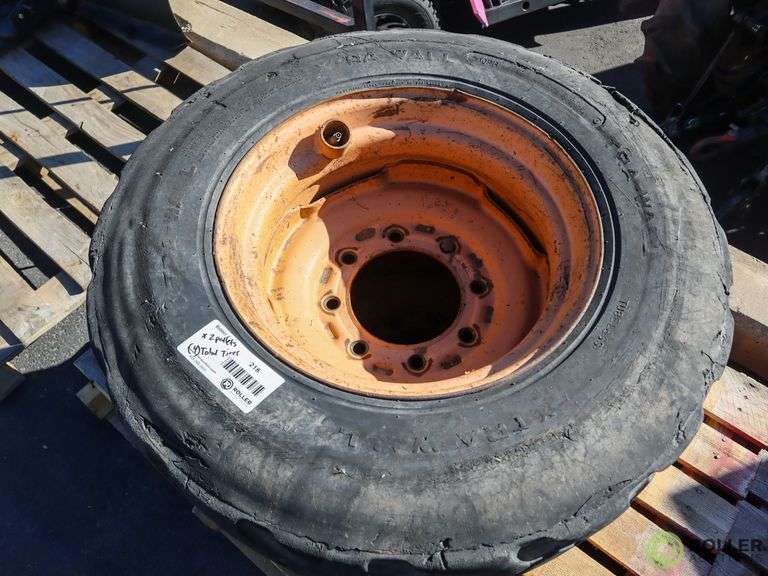 (4) Foam Filled Skid Steer Tires With Wheels Roller Auctions