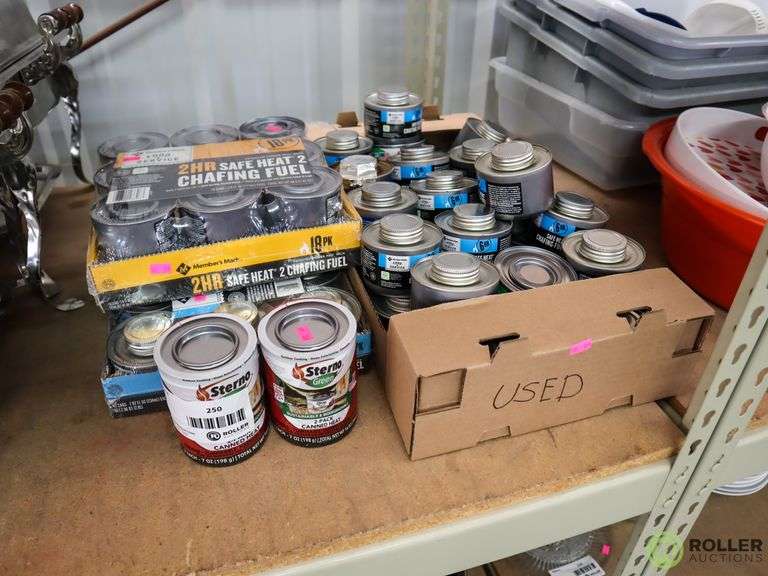 (34) New Sterno Cans and Tray of Used Sterno Cans Roller Auctions