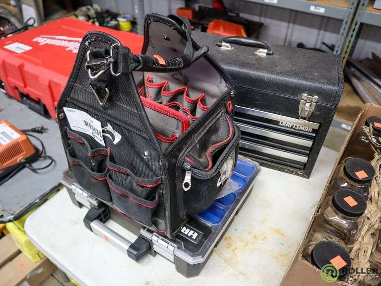 Craftsman Toolbox, Husky Tool Bag and Hart Hardware Box Roller Auctions