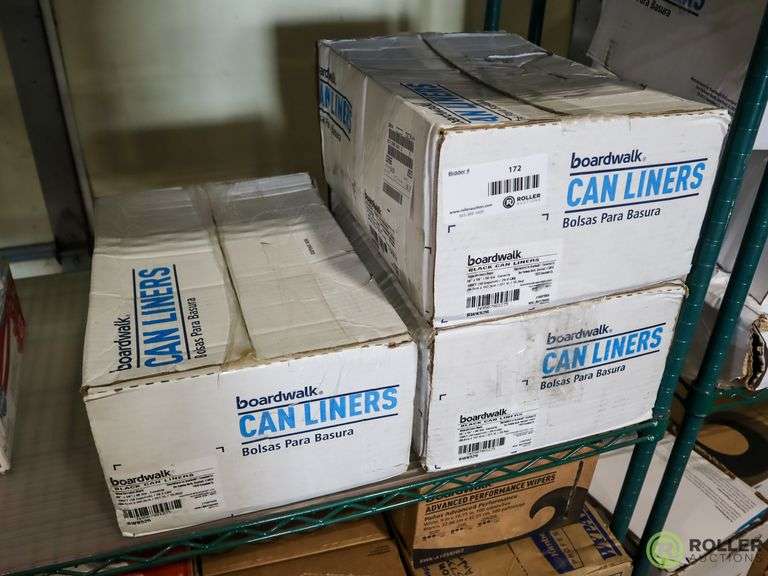 (3) Boardwalk Can Liners, 60Gallon Roller Auctions
