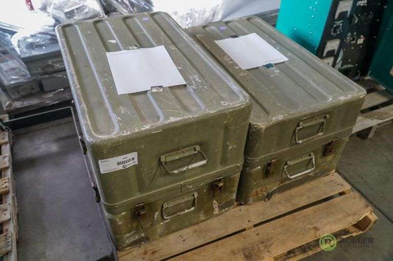 (2) Aluminum Military Storage Boxes Roller Auctions