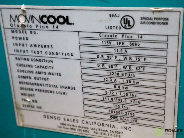 (2) MovinCool Classic Plus 14 Spot Coolers Roller Auctions
