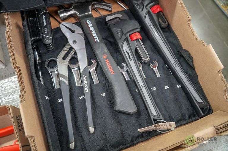 Husky Tools, Pipe Wenches, Ratchet Wrenches, Hex Wrenches and Tool Bag