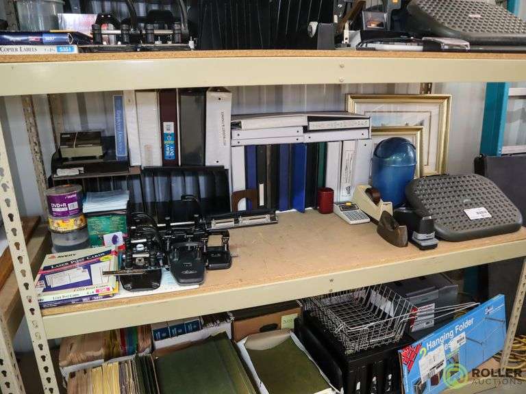 Shelf of Office Supplies Roller Auctions