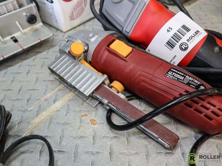 Chicago Electric Belt Sander and Milwaukee 611733D Angle Grinder