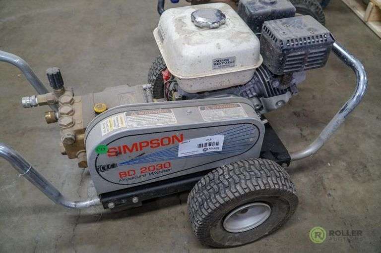 Simpson Pressure Washer, Honda GX160 Gas Engine Roller Auctions