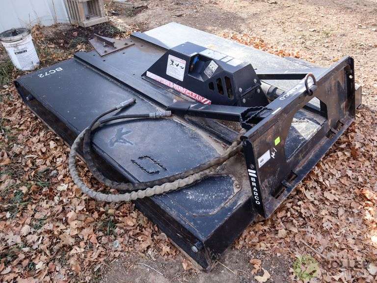 Bradco BC72 Hydraulic Brush Cutting Attachment To Fit Skid Steer Loader, 72" Roller Auctions