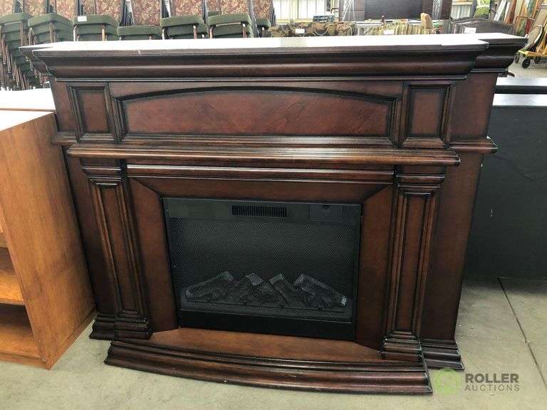 Intertek WU1228N Electric Fireplace With Mantle, 62in W x 48in T x