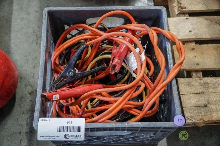 Crate of Jumper Cables Roller Auctions