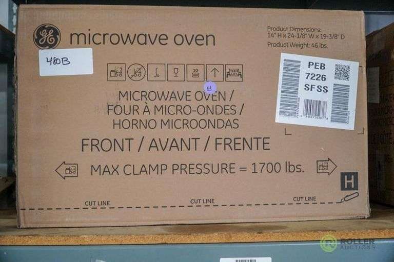 (2) New GE PEB7226SF1SS Stainless Steel Household Microwave Ovens, 2.2n