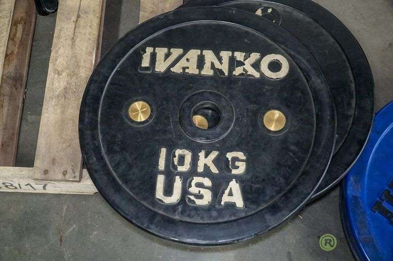Ivanko Calibrated Olympic Bumper Weight Plates, (4) 30Kg, (4) 20Kg, (2
