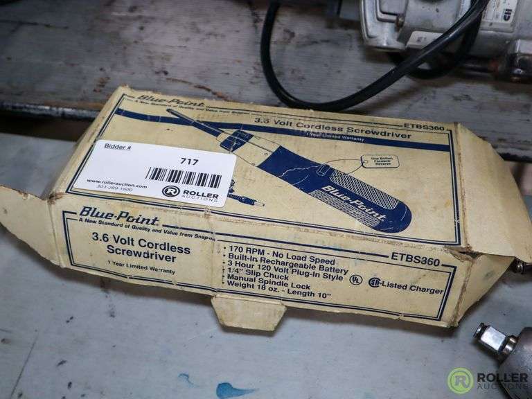 Blue Point ETBS360 3.6V Cordless Screwdriver Roller Auction