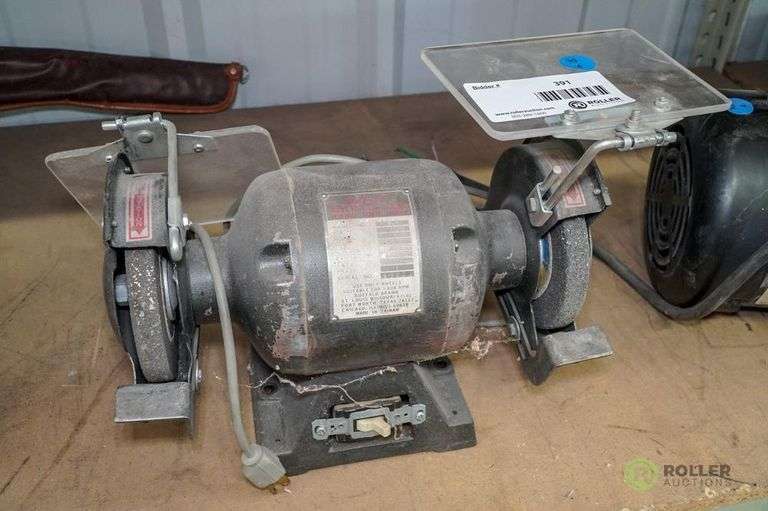 Buffalo B6 Heavy Duty Ball Bearing Bench Grinder, SinglePhase, 1/2HP