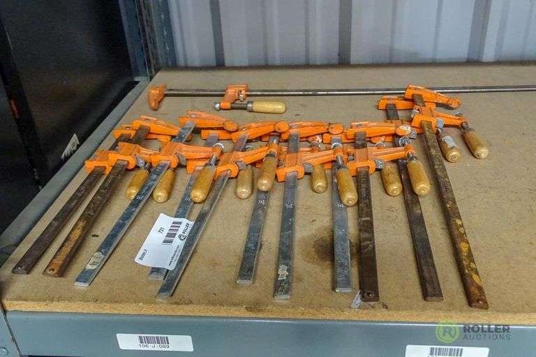 (12) 3712 12in Wood Bar Clamps Roller Auctions